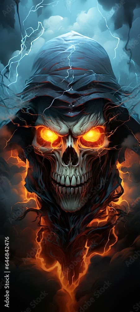 Wall mural skull background for iphone made with ai generative