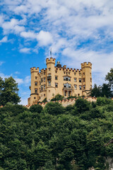 Fototapeta na wymiar View of the famous Hohenschwangau Castle in Bavaria, Southern Germany