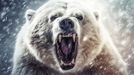 polar bear attacks - obrazy, fototapety, plakaty
