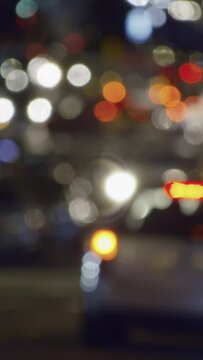 NYC traffic, night, unfocused, vertical shorts