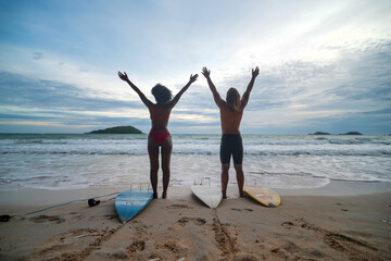 Happyness at the summer beach, freedom time.