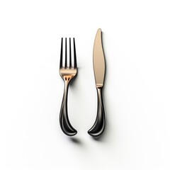 Fork and Knife mascot for a company 3D logo. Generative AI