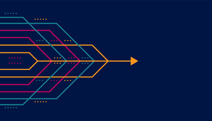 Abstract arrow direction. Technology background