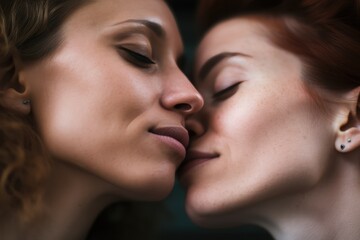 Fototapeta premium Lesbian women next to each other. Diversity and LGBTI concept