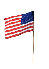 american flag isolated on white background whit clipping path.
