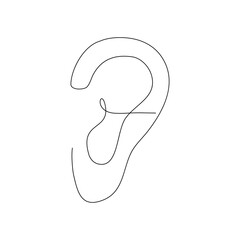 continuous line drawing of ear.