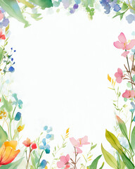 Fototapeta na wymiar Watercolor of Sweet Pea flowers frames . Frame of social media post. Concept of flora background, celebration, party, wedding event and invitation.
