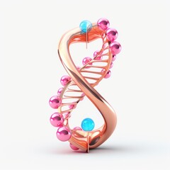 DNA Molecule mascot for a company 3D logo. Generative AI