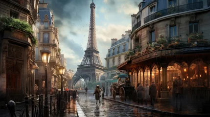 Deurstickers Nostalgia for old Paris France © Veniamin Kraskov