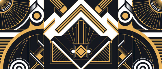 Abstract Art Deco luxury geometric background