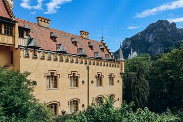 Fototapeta na wymiar Close up of the famous Hohenschwangau Castle in Bavaria, Southern Germany