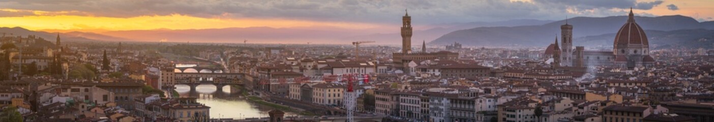 Aerial view of Florence at the sunset, Italy