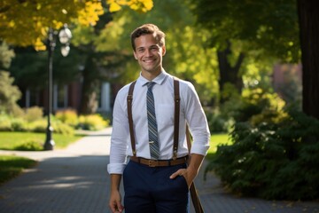 Caucasian Male Professor Background Strong Generative AI