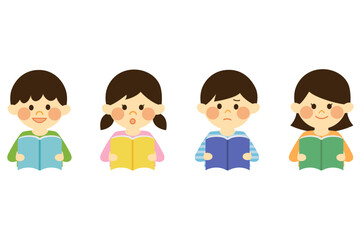 本を読む子供セット