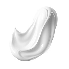 Texture of white cosmetic cream. A smear of lotion on a transparent background. Beauty skin care. Splash of cream.