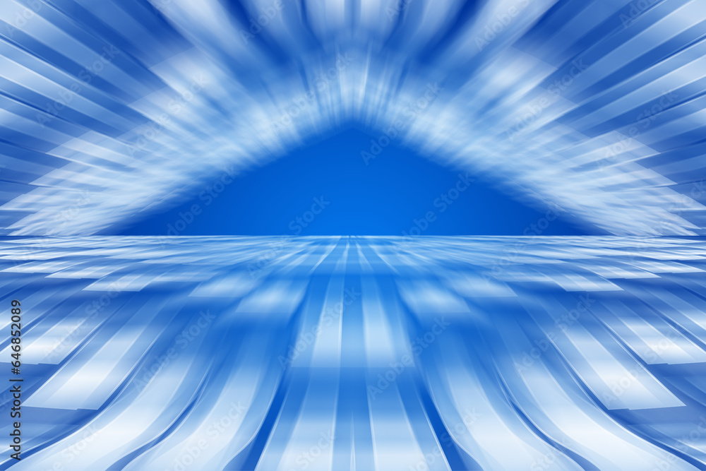Poster the blue square rapidly extends lengthwise to form the tunnel space background
