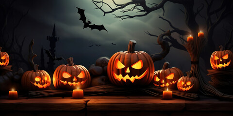 Happy Halloween banner or party invitation background