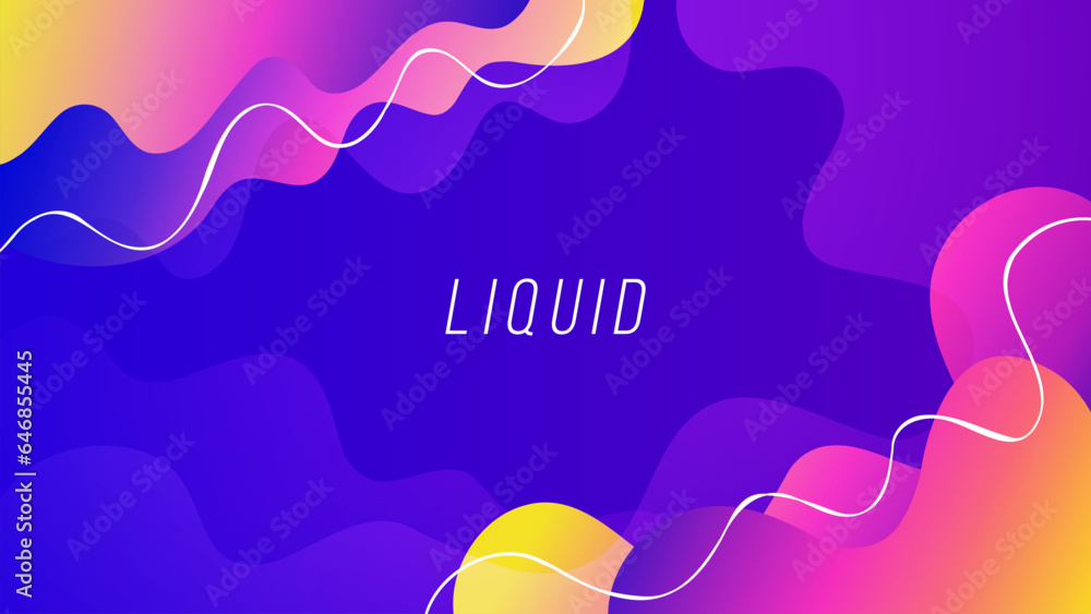 Poster abstract flowing liquid shapes. background with dynamic vibrant color gradients. bright color splash
