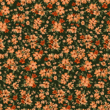 Floral seamless background for spring dress fabric