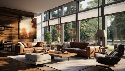 Fototapeta premium modern living room interior of a luxury house