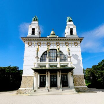 Kirche Otto Front hochformat, Perspektive Wagner, Wien, Austria