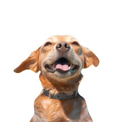Dog smiling on studio isolated on white background
