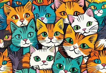 AI generated illustration of a group of cute kittens