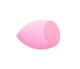 Close up soft pink makeup sponge isolated