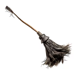 Fotobehang Halloween Witch's broom isolated on white background © JPG Forest