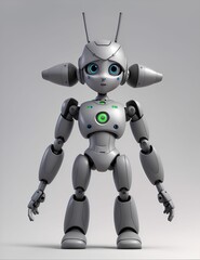 AI generated illustration of a creative robotic figure on a gray background