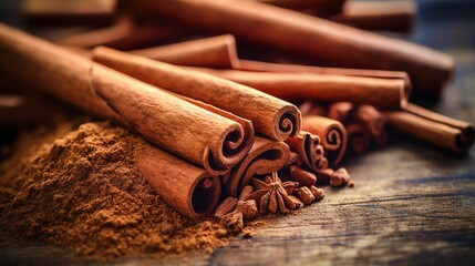 Cinnamon - An Essential Spice in Global Kitchens with Generative AI - obrazy, fototapety, plakaty