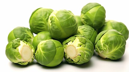 AI generated illustration of Brussels sprouts in a pile