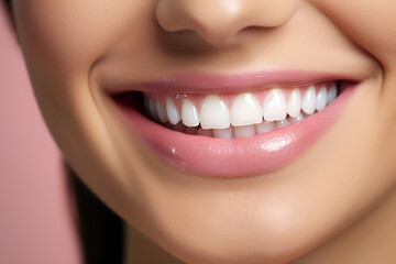 close up of a woman smiling with clean white teeth. perfect image for dentist advertising or marketing campaign