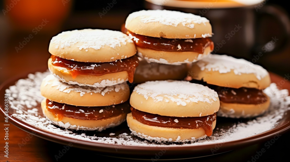 Sticker sweet temptation: discover the delicious alfajores! ai generated illustration