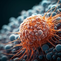 Macroscopic shot if radiolaria cells, AI-generated.