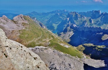 Fototapeta na wymiar Bergwanderung Ebenalp-Säntis
