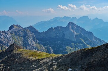 Bergketten, Blick vom Säntisgipfel, Alpstein