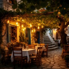 AI generated digital art of a greek tavern