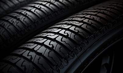 Texture background made from new car tires.