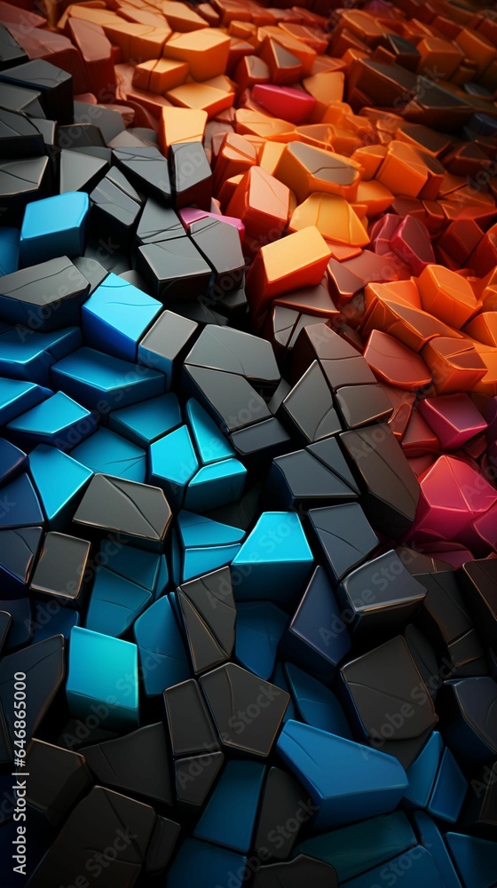 Poster ai generated illustration of a vibrant and abstract background of geometric patterns