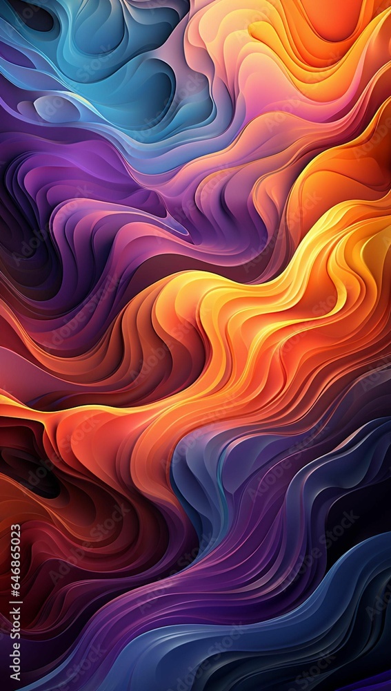 Poster ai generated illustration of a vibrant and abstract background of wavy patterns
