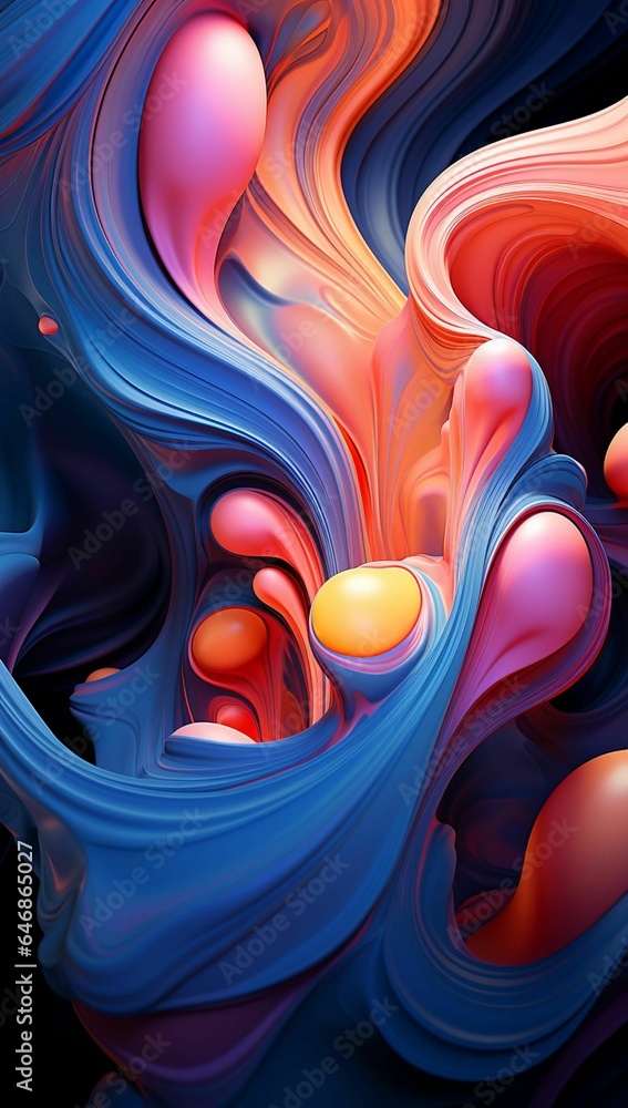 Poster ai generated illustration of a vibrant and abstract background of wavy patterns