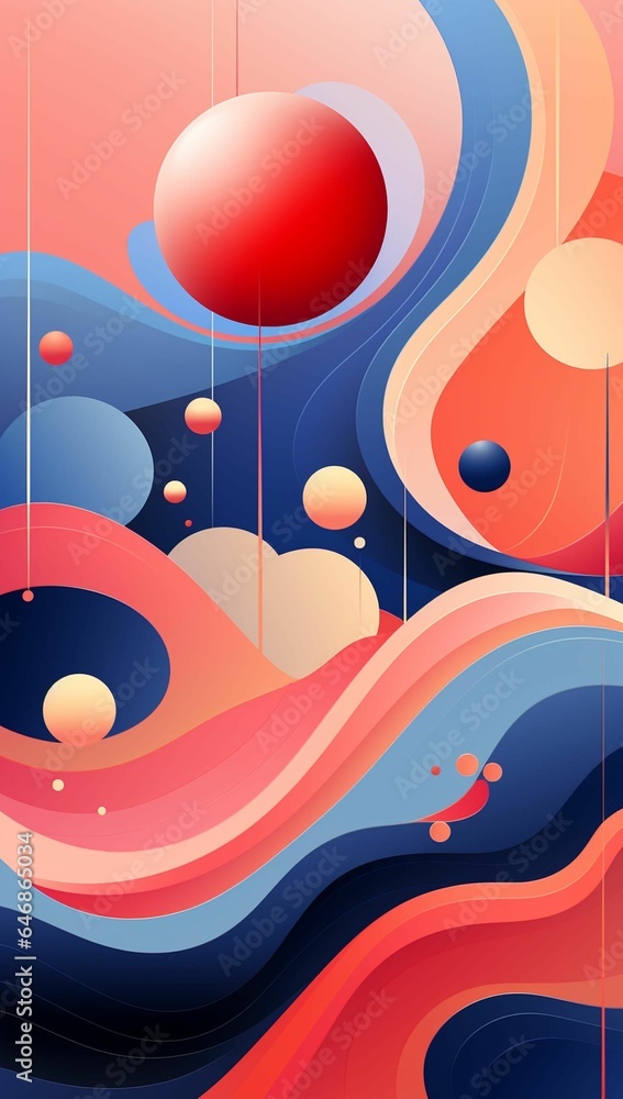 Poster ai generated illustration of a vibrant and abstract background of wavy patterns