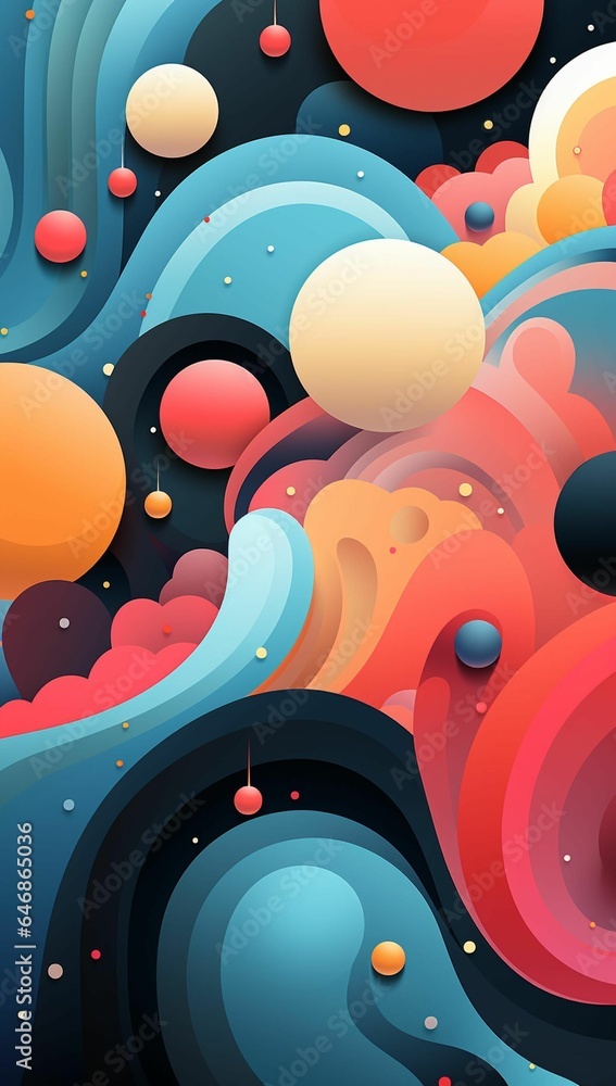 Poster ai generated illustration of a vibrant and abstract background of wavy patterns