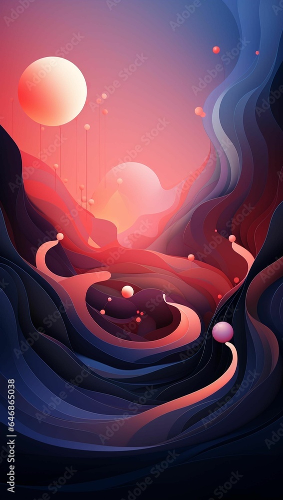 Poster ai generated illustration of a vibrant and abstract background of wavy patterns