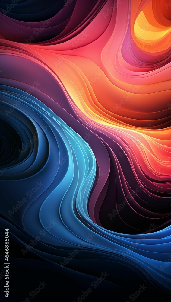 Poster ai generated illustration of a vibrant and abstract background of wavy patterns