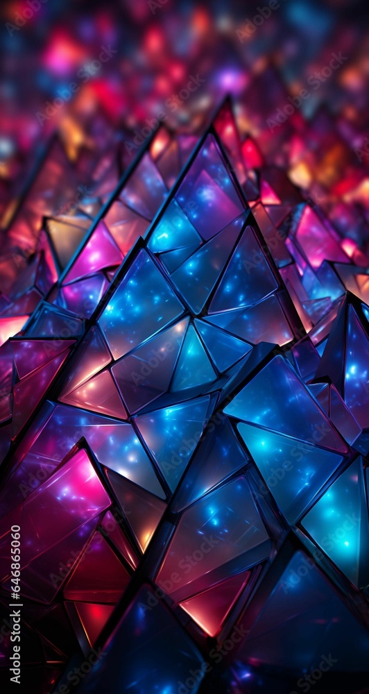 Poster ai generated illustration of a vibrant and abstract background of geometric patterns