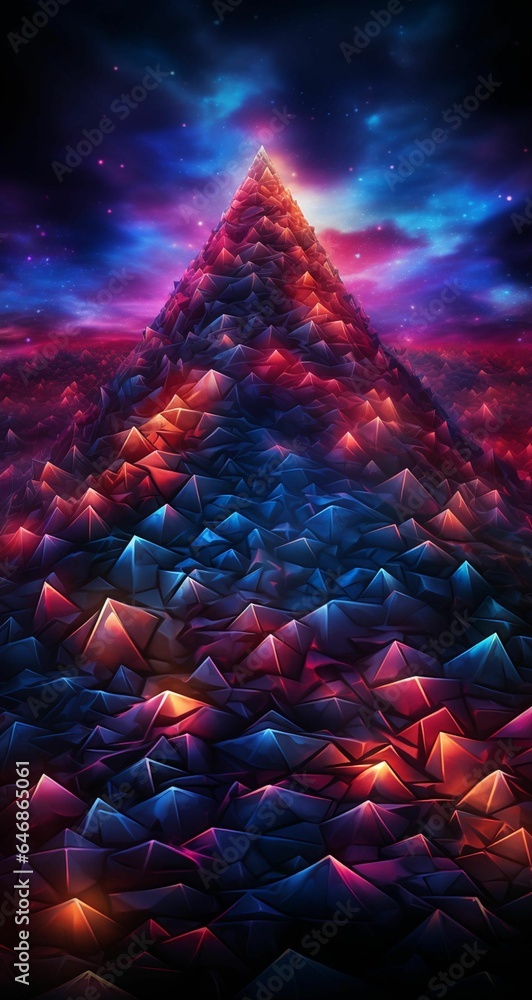 Poster ai generated illustration of a vibrant and abstract background of geometric patterns