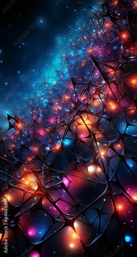 Poster ai generated illustration of a vibrant and abstract background of geometric patterns