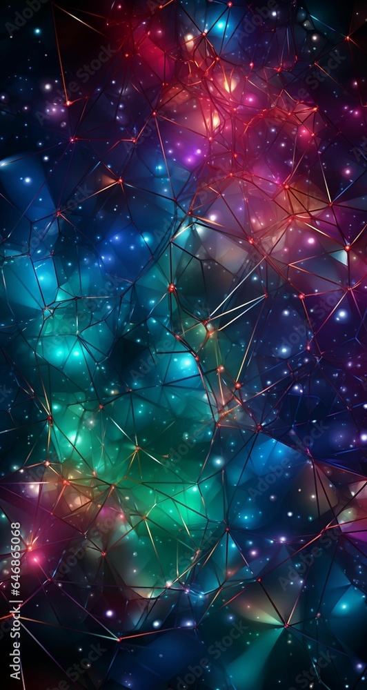 Poster ai generated illustration of a vibrant and abstract background of geometric patterns